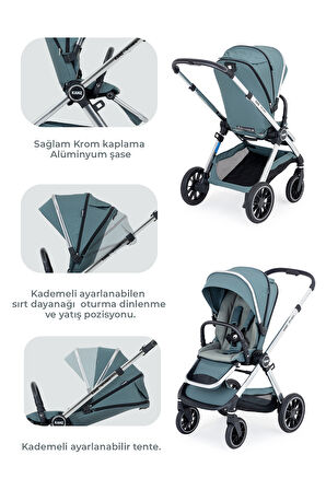 Kanz Explorer Autofold Travel Sistem Bebek Arabası Hunter Green