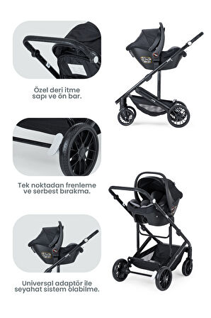 Kanz Echo Travel Sistem Bebek Arabası Siyah