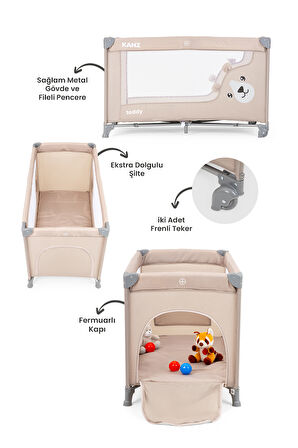 Kanz Teddy Oyun Parkı ve Park Yatak Bej 60 x 120
