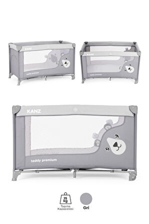 Kanz Teddy Premium Oyun Parkı ve Park Yatak Gri 60 x 120