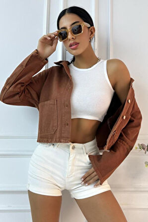 Kadın Regular Kontrast Denim Ceket