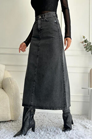 Kadın Maxi Boy Denim Etek