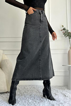 Kadın Maxi Boy Denim Etek