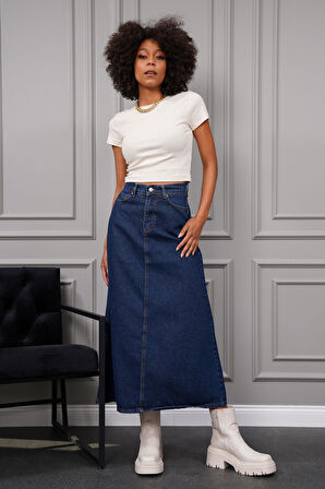 Kadın Maxi Boy Denim Etek