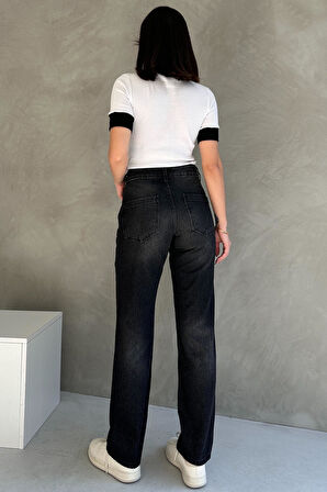 Yüksek Bel Düz Paça Straight Jean - 8578