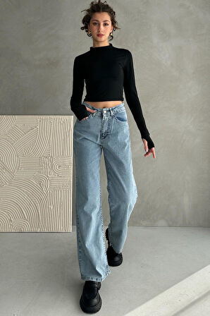 Normal Bel Geniş Paça Wide Leg Jean - 1755