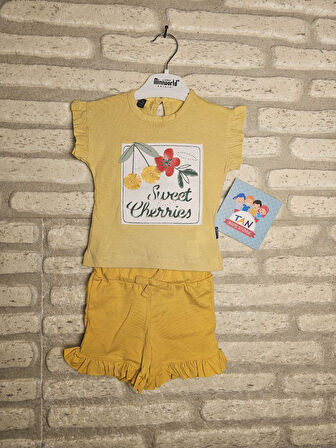 Kız Sweet Cherries Şortlu Takım