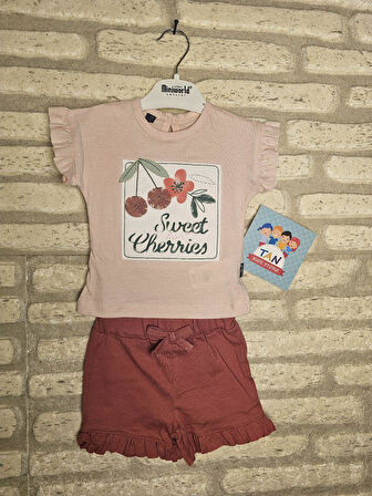 Kız Sweet Cherries Şortlu Takım