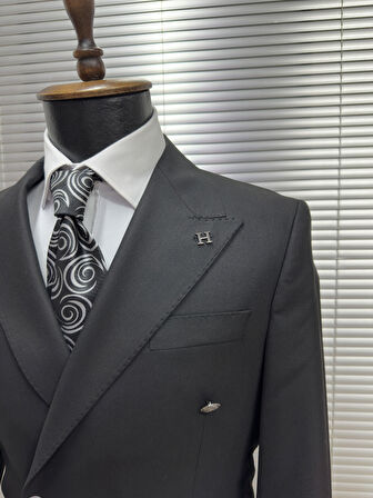 Siyah Metal Düğmeli Modern Fit Ceket