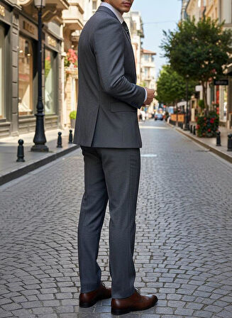 Mavi Yelekli Takım Elbise Modern Fit