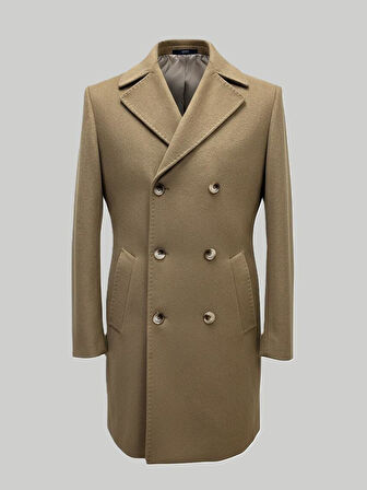 Hermose Camel Kruvaze Erkek Kaban