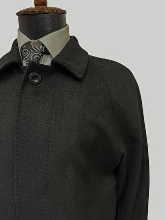 Hermose Siyah Klasik Erkek Kaban Uzun