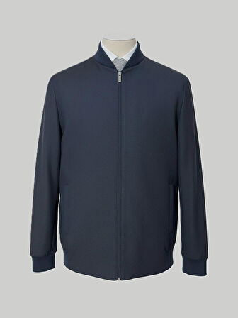 Hermose Lacivert Fermuarlı Spor Ceket – Modern Fit