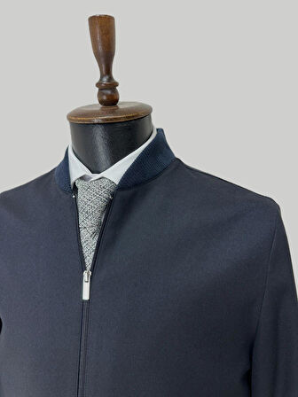 Hermose Lacivert Fermuarlı Spor Ceket – Modern Fit