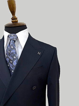 Hermose Lacivert Kruvaze Modern Fit Takım Elbise | Premium Collection