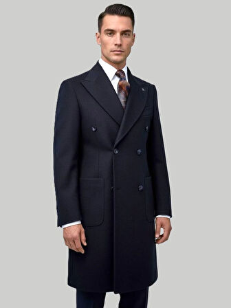 Hermose Lacivert Kruvaze Modern Fit Kaşe Takım Elbise | Premium Collection