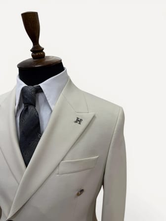 Signature | Açık Krem Kruvaze Takım Elbise