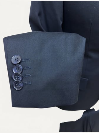 Lacivert Mono Yaka Yelekli Takım Elbise