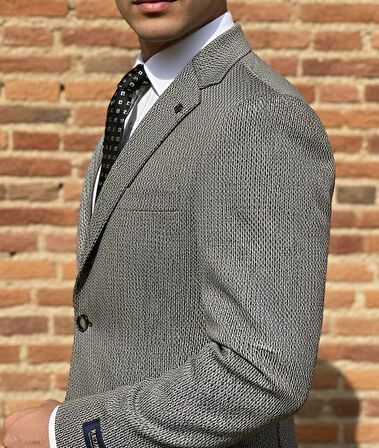 Gri Desenli Erkek Ceket