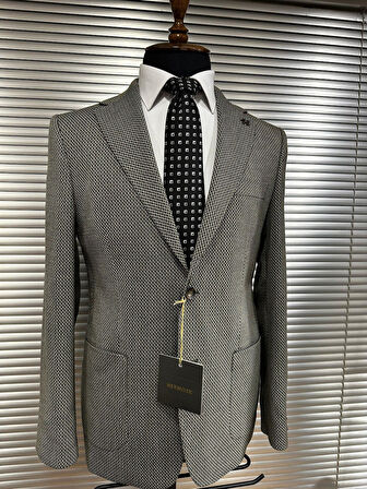 Gri Desenli Erkek Ceket