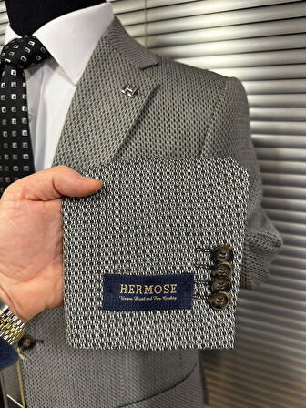 Gri Desenli Erkek Ceket