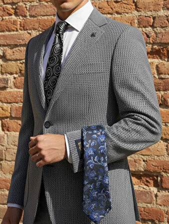 Modern Fit Dokulu Erkek Ceket 