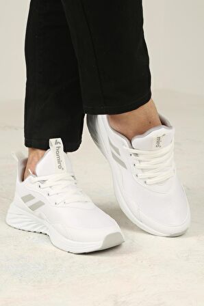 Erkek Bağcıklı Spor Sneaker-Beyaz