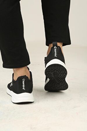 Erkek Bağcıklı Spor Sneaker-Siyah-Beyaz
