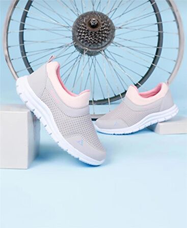 Bağcıksız Çocuk Triko Spor Ayakkabı-Lacivert Kırmızı