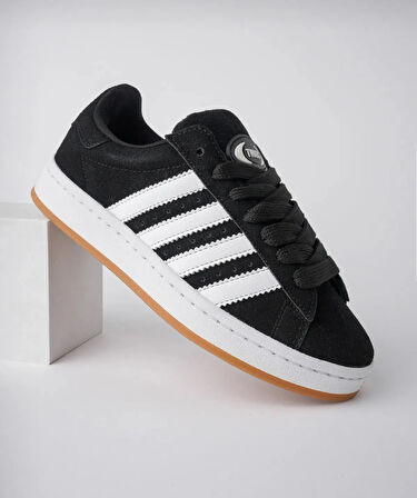 Unisex Klasik Bağcıklı Ortopedik Spor Sneaker Ayakkabı-Siyah-Beyaz