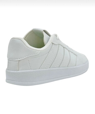 Unisex Cilt Günlük Rahat Sneaker-Beyaz