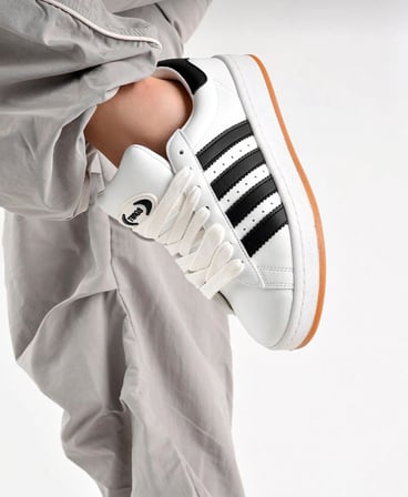 Unisex Klasik Bağcıklı Ortopedik Spor Sneaker Ayakkabı-Beyaz-Siyah