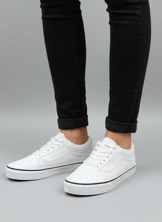 Bağcıklı Unisex Spor Sneaker - Beyaz