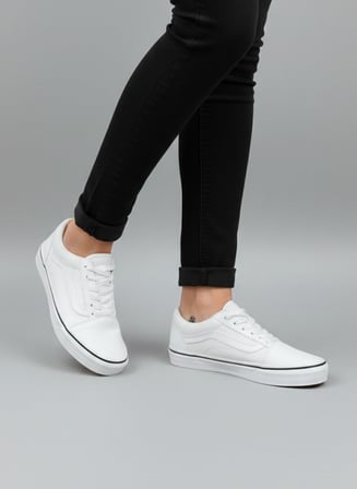 Bağcıklı Unisex Spor Sneaker - Beyaz