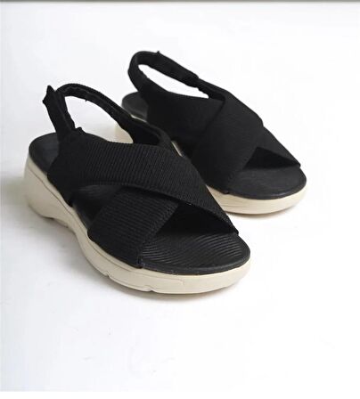 Çapraz Kadın Sandalet-Siyah