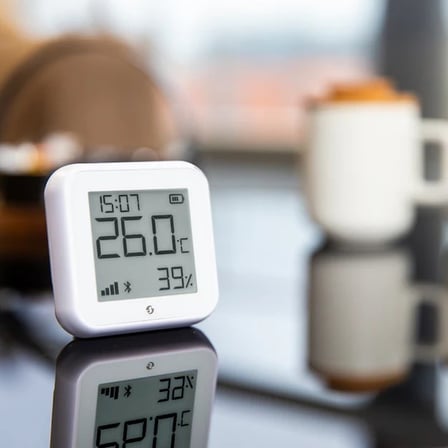 Shelly H&T Gen3 Mat Beyaz Wi-Fi Bluetooth Matter Hazır Sıcaklık ve Nem Sensörü