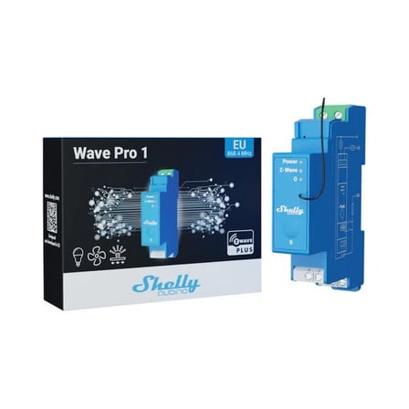 Shelly Wave Pro 1 Z-Wave DIN Ray Kuru Kontak Akıllı Röle