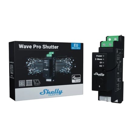 Shelly Wave Pro Shutter Z-Wave DIN Ray Enerji Ölçümlü Akıllı Panjur ve Perde Kontrol Rölesi