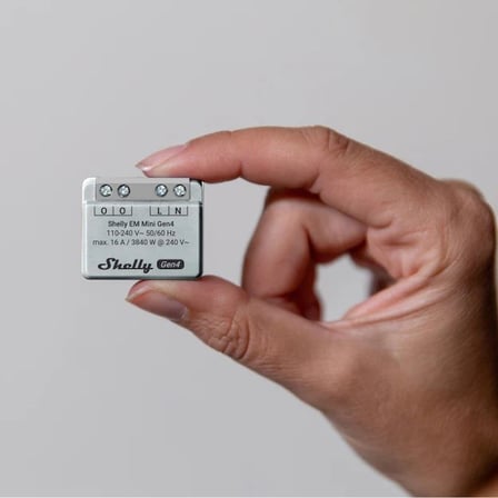 Shelly EM Mini Gen4 16A Çok Protokollü Akıllı Enerji Ölçüm Modülü