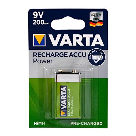 Varta Ready 2 Use 9V 200 mAh Şarj Edilebilir Pil