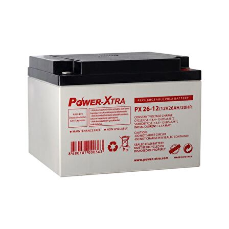 Power-xtra 12V 26Ah Bakımsız Akü