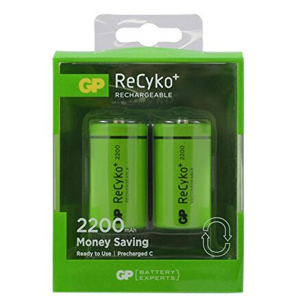 GP Recyko C Size 2200 mAh Orta Boy Pil 2li