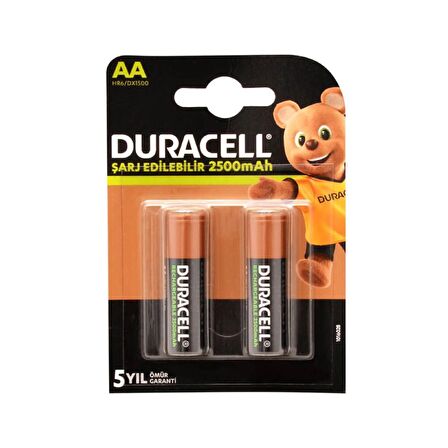 Duracell 1.2V 2500 Mah AA Size Kalem Şarjlı Pil 2'li Blister