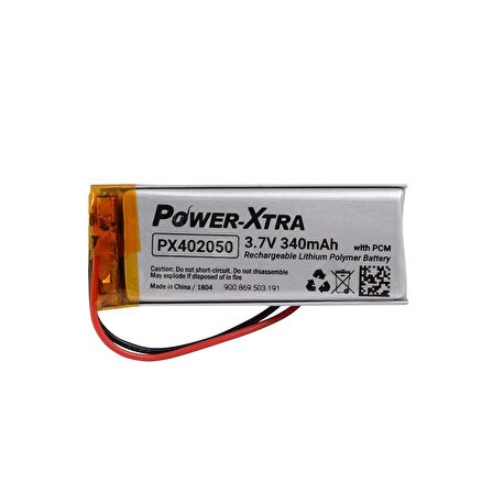 Power-Xtra PX402050 3.7V 340 mAh Li-Polymer Pil (PCM/1.5A)