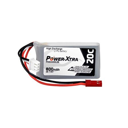 Power-Xtra PX800XXL 7.4V 2S1P 800 mAh (20C) Li-Polymer Pil