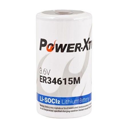 Power-Xtra 3.6V ER34615M D Size Li-SOCI2 Sayaç Pili