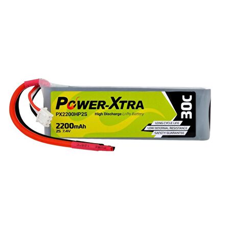 Power-Xtra PX2200HP - 2S1P - 7.4V 2200 mAh Li-Polymer Pil -30C