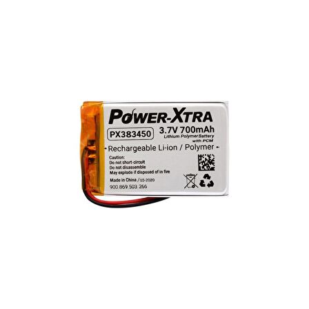 Power-Xtra PX383450 - 3.7V 700 mAh Li-Polymer Pil-Devreli-1.5A