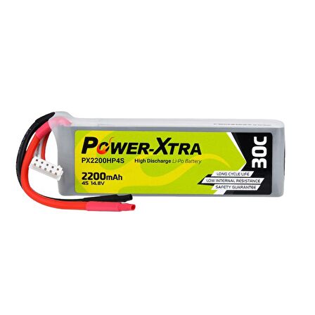 Power-Xtra PX2200HP4S - 4S1P - 14.8V 2200 mAh Li-Polymer Pil -30C