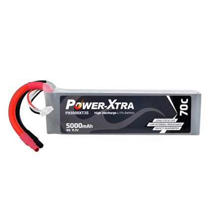 Power-Xtra PX5000XT3S - 3S1P - 11.1V 5000 mAh Li-Polymer Pil -70C